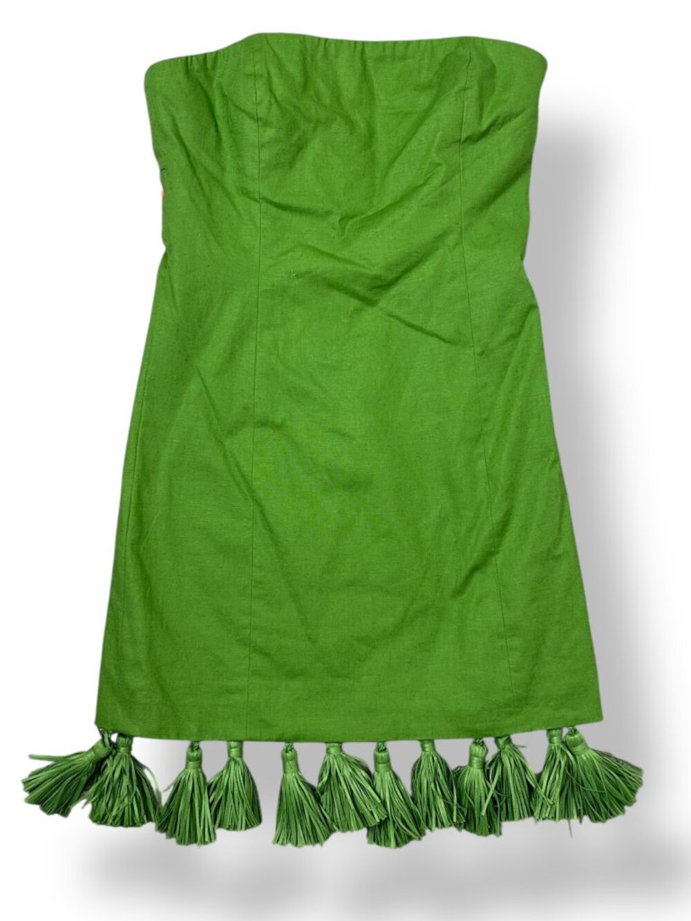 NWT Simon Miller Freya Linen Tassel Mini Dress Matcha Green Strapless Sz 2